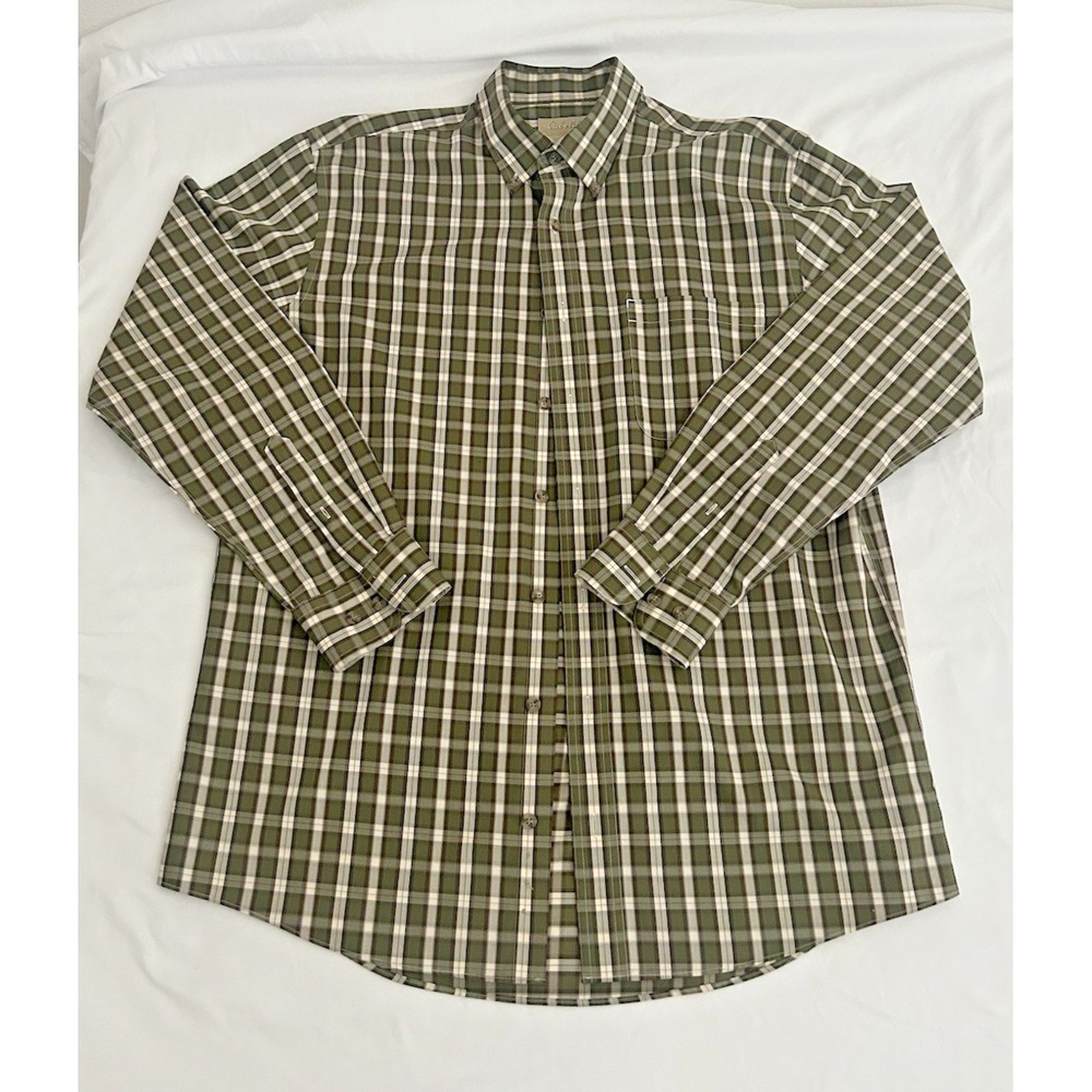 Cabelas Outfitter Series Mens Large Tall Shirt Button Down Plaid Outdoor